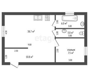 Дом 66м², 1-этажный, участок 6 сот.