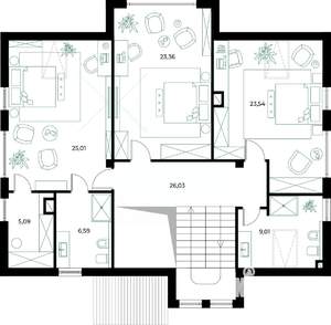 Коттедж 230м², 2-этажный, участок 6 сот.  
