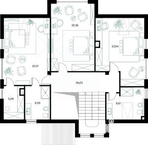Коттедж 230м², 2-этажный, участок 6 сот.  