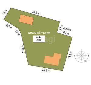 Дом 37м², 2-этажный, участок 6 сот.  