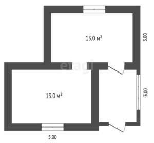 Дом 26м², 2-этажный, участок 1 сот.  