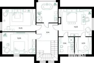 Коттедж 180м², 2-этажный, участок 6 сот.  