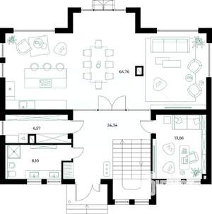 Коттедж 230м², 2-этажный, участок 6 сот.  