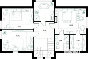 Коттедж 180м², 2-этажный, участок 7 сот.  