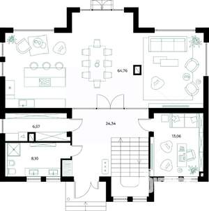 Коттедж 230м², 2-этажный, участок 6 сот.  