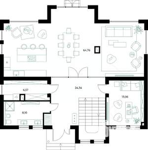 Коттедж 230м², 2-этажный, участок 6 сот.  