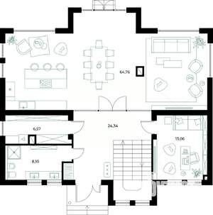 Коттедж 230м², 2-этажный, участок 6 сот.  