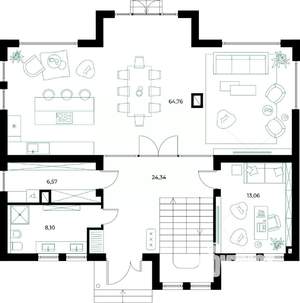 Коттедж 230м², 2-этажный, участок 6 сот.  