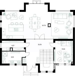 Коттедж 230м², 2-этажный, участок 6 сот.  