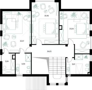 Коттедж 230м², 2-этажный, участок 6 сот.  