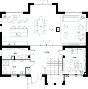 Коттедж 230м², 2-этажный, участок 6 сот.  