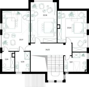 Коттедж 230м², 2-этажный, участок 6 сот.  