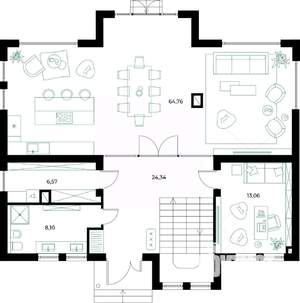 Коттедж 230м², 2-этажный, участок 6 сот.  