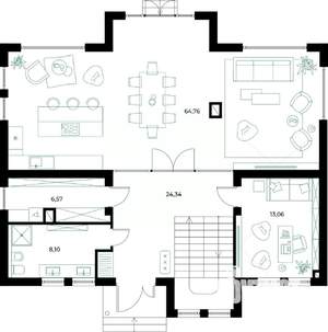 Коттедж 230м², 2-этажный, участок 6 сот.  