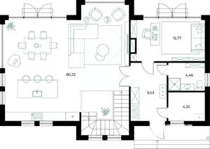 Коттедж 180м², 2-этажный, участок 6 сот.  