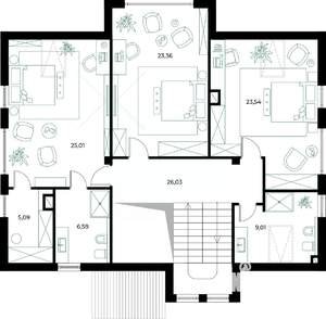Коттедж 230м², 2-этажный, участок 6 сот.  