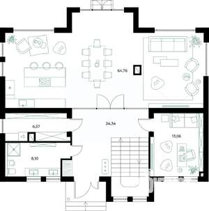 Коттедж 230м², 2-этажный, участок 6 сот.  