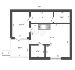 Дом 83м², 2-этажный, участок 4 сот.  