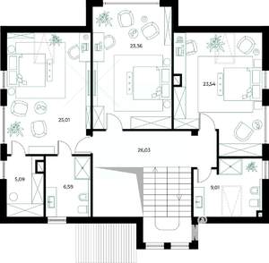 Коттедж 230м², 2-этажный, участок 6 сот.  