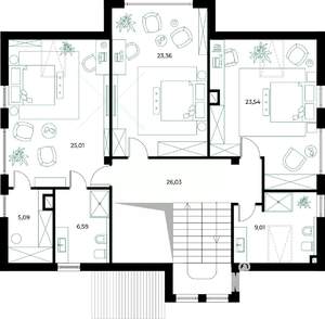 Коттедж 230м², 2-этажный, участок 6 сот.  