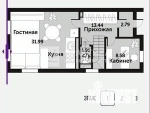 Таунхаус 168м², 3-этажный, участок 2 сот.  