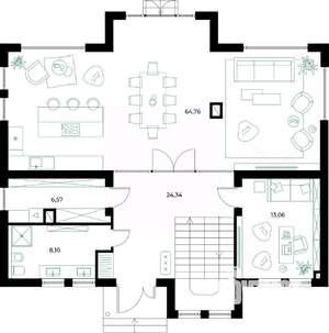 Коттедж 230м², 2-этажный, участок 6 сот.  