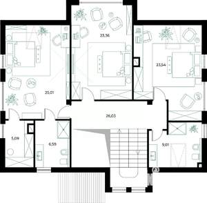 Коттедж 230м², 2-этажный, участок 6 сот.  