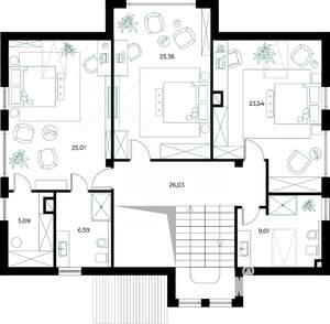 Коттедж 230м², 2-этажный, участок 6 сот.  
