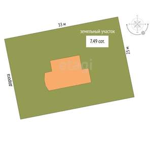 Дом 195м², 3-этажный, участок 8 сот.  