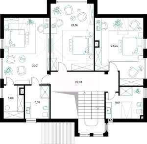 Коттедж 230м², 2-этажный, участок 6 сот.  