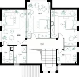 Коттедж 230м², 2-этажный, участок 6 сот.  