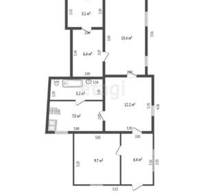 Дом 68м², 1-этажный, участок 7 сот.  