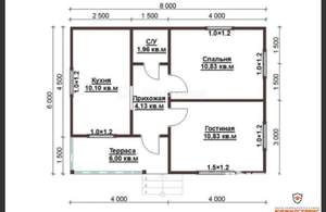 Дом 47м², 1-этажный, участок 5 сот.  