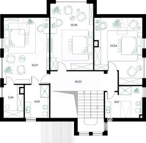 Коттедж 230м², 2-этажный, участок 10 сот.  