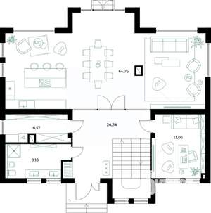 Коттедж 230м², 2-этажный, участок 6 сот.  