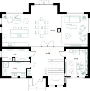 Коттедж 230м², 2-этажный, участок 6 сот.  
