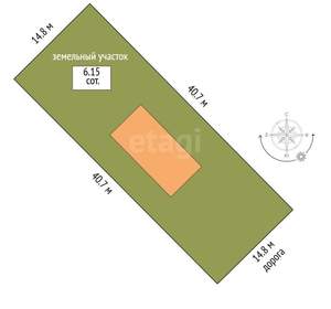 Дом 66м², 1-этажный, участок 6 сот.  