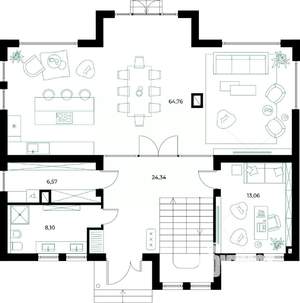 Коттедж 230м², 2-этажный, участок 6 сот.  