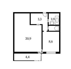 1-к квартира, на длительный срок, 38м2, 2/14 этаж