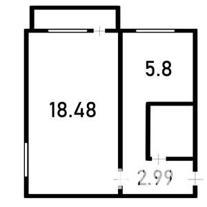 1-к квартира, на длительный срок, 33м2, 3/5 этаж