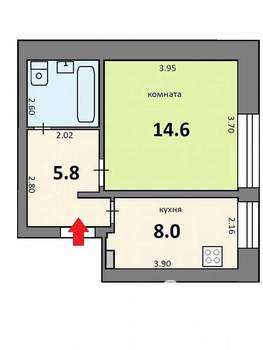 1-к квартира, на длительный срок, 32м2, 1/9 этаж