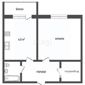 1-к квартира, вторичка, 38м2, 9/17 этаж