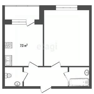 1-к квартира, вторичка, 34м2, 8/19 этаж
