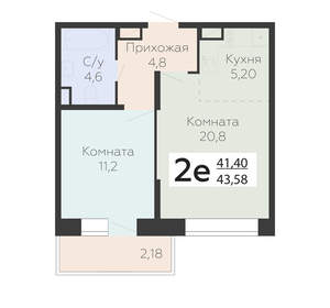 2-к квартира, вторичка, 44м2, 12/22 этаж