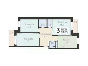 3-к квартира, вторичка, 87м2, 18/20 этаж