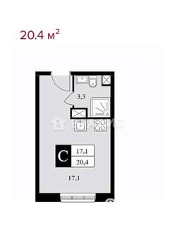 Студия квартира, сданный дом, 20м2, 8/17 этаж