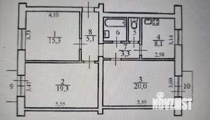 3-к квартира, вторичка, 76м2, 3/3 этаж