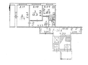 2-к квартира, вторичка, 50м2, 1/9 этаж