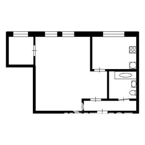 2-к квартира, вторичка, 34м2, 1/5 этаж