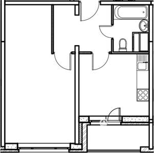 1-к квартира, строящийся дом, 40м2, 12/17 этаж
